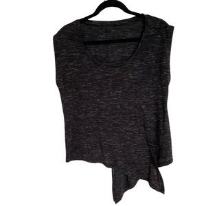 Heather Black Asymmetrical Top